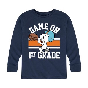 Boys' - Peanuts - Game On 1st Grade Long Sleeve Graphic T-Shirt - 1 of 4