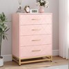 Dresser for Bedroom with 4 Drawer Dresser, Chest of Drawer with Metal Handle, Sturdy Frame Modern Bedroom Furniture - 3 of 4