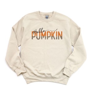Simply Sage Market Women's Graphic Sweatshirt Leopard Hello Pumpkin - 1 of 2