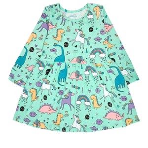 Wrapables Girls Casual Print Cotton Dress - 1 of 4