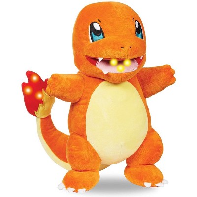 Jazwares Pokemon Charmander Flame Action Interactive Plush with Lights and Sounds 10"