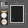 24x36 Inch LED Bathroom Mirror with Anti-Fog, Dimmable Backlit & Frontlit, 3 Color Temperatures - 2 of 4