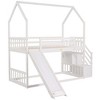 Gulches Twin over Twin House Bunk Bed with Convertible Slide,Storage Staircase,White - 4 of 4