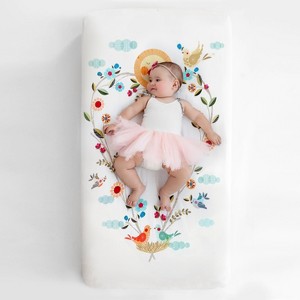 Rookie Humans Love Blooms 100% Cotton Fitted Crib Sheet - 1 of 4
