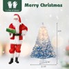 Costway 5 FT Artificial Christmas Tree with 180 Warm White LED Lights, 8 Lighting Modes & Folding Metal Stand White & Blue - 4 of 4