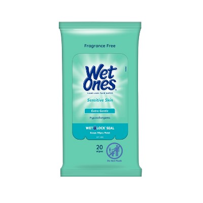 (6 PK) Wet Ones Sensitive Skin Hand Wipes Canister, 40 ct, White