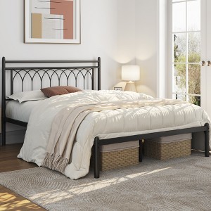 Yaheetech Modern Metal Platform Bed Frame with Headboard - 1 of 4