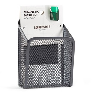 Magnetic Mesh Metal Locker Cup Gray - Locker Style by UBrands