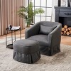Swivel Chair With Ottoman, Accent Chairs Swivel Armchair, Reading Chairs For Bedroom Comfy, Accent Chairs Modern-Cuddlewood - 2 of 4