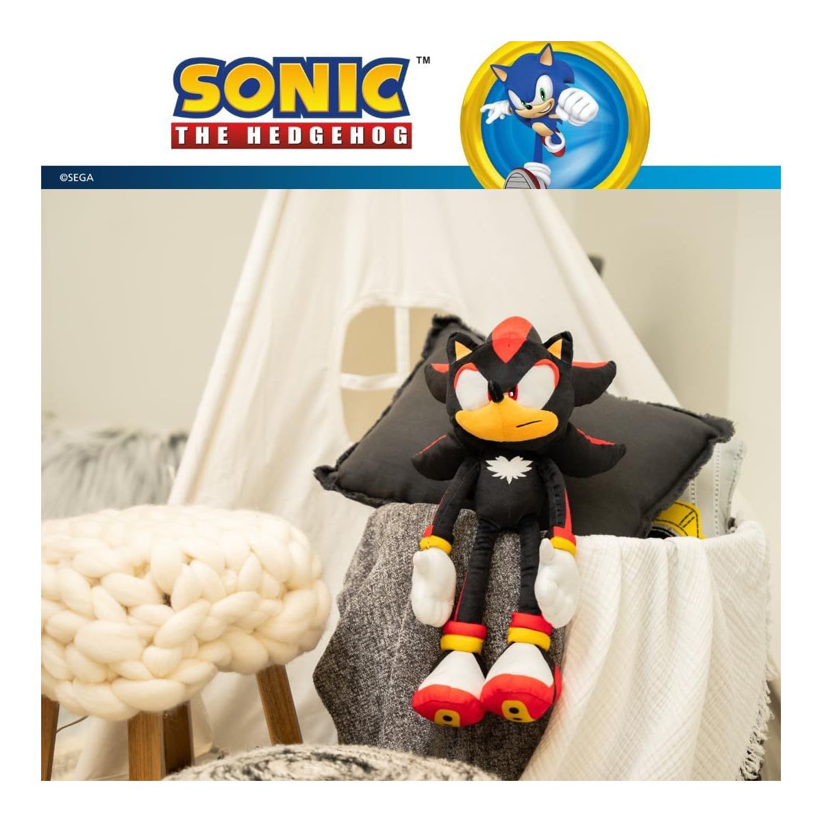 Sonic Shadow The Hedgehog Anime Plush Cuddle Pillow Buddy - thumbnail 7