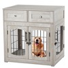 Dog Crate Furniture with Double Drawers, Wooden End Table Dog Kennel, Furniture Style Wood House Crate for Small/Medium/Large Dogs - 2 of 4