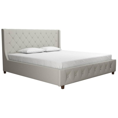 King Mercer Upholstered Bed Linen Light Gray - Cosmoliving By