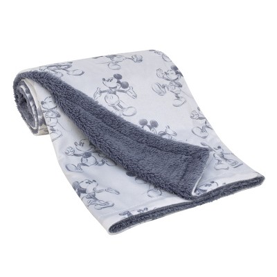 NoJo Disney Mickey Mouse, Call Me Mickey Super Soft Baby Blanket Blue and White