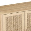 ORRD 62.20"Elegant and Functional 4-Door Rattan Decorative Storage Cabinet,for Bedroom,Living Room,Office - 3 of 4