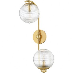 Mitzi Sara 2 - Light Wall Light in  Aged Brass Clear Shade - 1 of 1