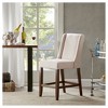 Counter Height Barstool Cream: Madison Park Wingback, Padded Seat, Espresso Wood Legs - 2 of 4