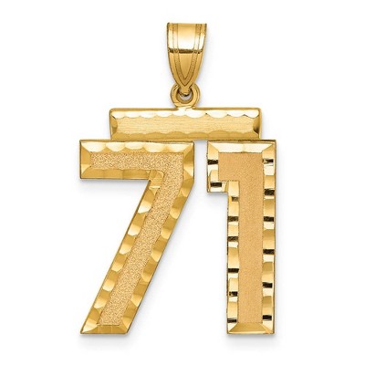 Black Bow Jewelry 14k Yellow Gold, Varsity Collection, Large D/C Pendant Number 71
