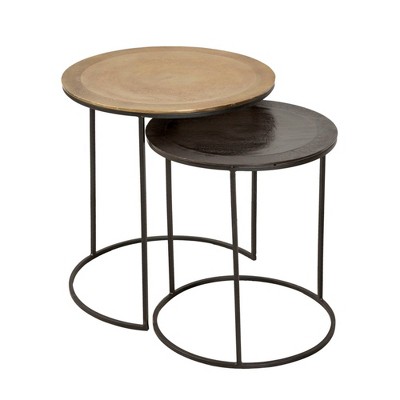 2pc Aluminum Nesting Tables Multi - Sagebrook Home