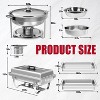 8QT Rectangular + 5QT Round Warmer, Stainless Steel Portable Buffet Food Warmer Tray, Stackable, Suitable for Buffets, Events and Parties - 2 of 3