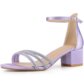 Perphy Slingback Chunky High Heel Sandals For Women Purple 7 : Target