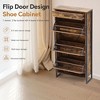 Shoe Cabinet With 3 Flip Drawers And 1 Pulling Drawer, Slim Floor Standing Storage Racks, Hidden Narrow Shoe Organizers For Front Door Entryway Brown - 3 of 4