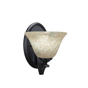 Toltec Lighting Zilo 1 - Light Sconce in  Matte Black with 7" Italian Marble Shade - 1 of 1