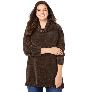 Woman Within Plus Size Chenille Cowlneck - 1 of 4