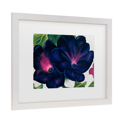 Trademark Fine Art -Georgia O'Keefe 'Black and Purple Petunias' Matted Framed Art