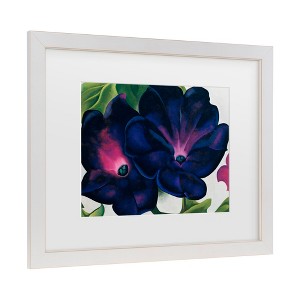 Trademark Fine Art -Georgia O'Keefe 'Black and Purple Petunias' Matted Framed Art - 1 of 3