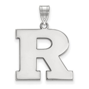 Black Bow Jewelry 10k White Gold Rutgers Scarlet Knights NCAA Large Pendant - 1 of 3
