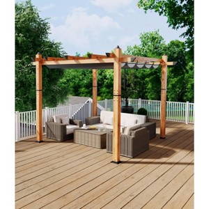 Aluminum Pergola, Outdoor Metal Pergola with Adjustable Canopy, Reinforced Frame Outdoor Shelter for Backyard, Garden and Deck - 1 of 4
