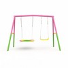 Okak Swing Set with Heavy-Duty A-Frame, Kids Swing with 1 Saucer Swing Seat & 1 Belt Swings Seat/Slide, Outdoor Swing for Boys and Girls - 2 of 4