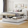 Upholstered Storage Bed, Bed with Hydraulic Storage System, Wood Frame Storage Bed with Curved Headboard and Rails-Baofuwish - 3 of 4