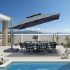 PURPLE LEAF Outdoor Cantilever Umbrella with Base Large Patio Umbrella Windproof Heavy Duty Hanging Offset Umbrella for Garden Outdoor Pool - 2 of 4