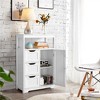 Yaheetech Wooden Floor Cabinet Free Standing Storage Organizer for Living Room - 2 of 4