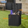 OBOKATA 50 Gallon lockable waterproof outdoor storage box, suitable for seating terrace furniture or storing tools, swimming pool accessories,Black - 4 of 4