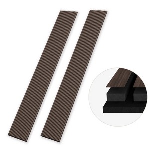 SMARTSTANDARD 105.9 in. x 12.6 in. x 0.9 in. Slat Wood Acoustic Sound Absorbing 3D Decorative Wall Paneling, 2-Pack - 1 of 1