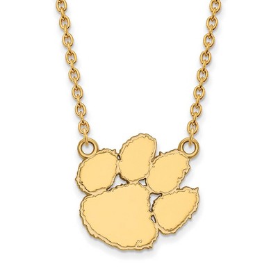 Black Bow Jewelry 10k Yellow Gold Clemson Tigers NCAA Necklace 18 Inch
