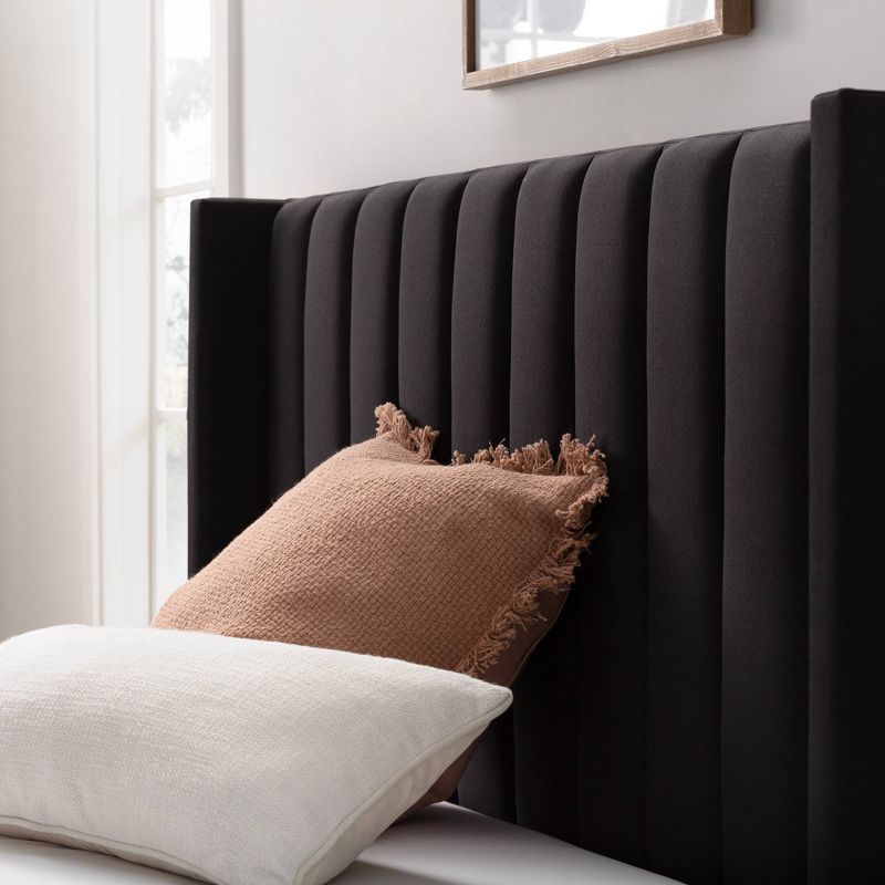 Adele Vertical Upholstered Wingback Bed – Brookside Home, 4 of 16