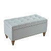 VYNXARIA Ottoman storage bench, recessed support hinge top easy to open, rivet trim around, bedroom, entrance, living room - 2 of 4