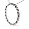 Haus of Brilliance Silver 2.0 Cttw Alternating Black and White Diamond Circle Pendant Necklace - 3 of 4