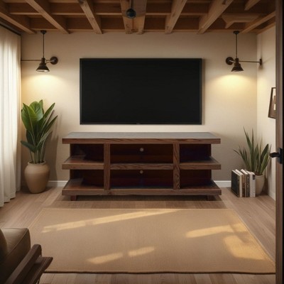 Chic Crate-64 Inch Laurel Canyon TV Stand – No Assembly Oak Bourbon Finish, Media Console for Up to 70 Inch TVs (Oak Bourbon)