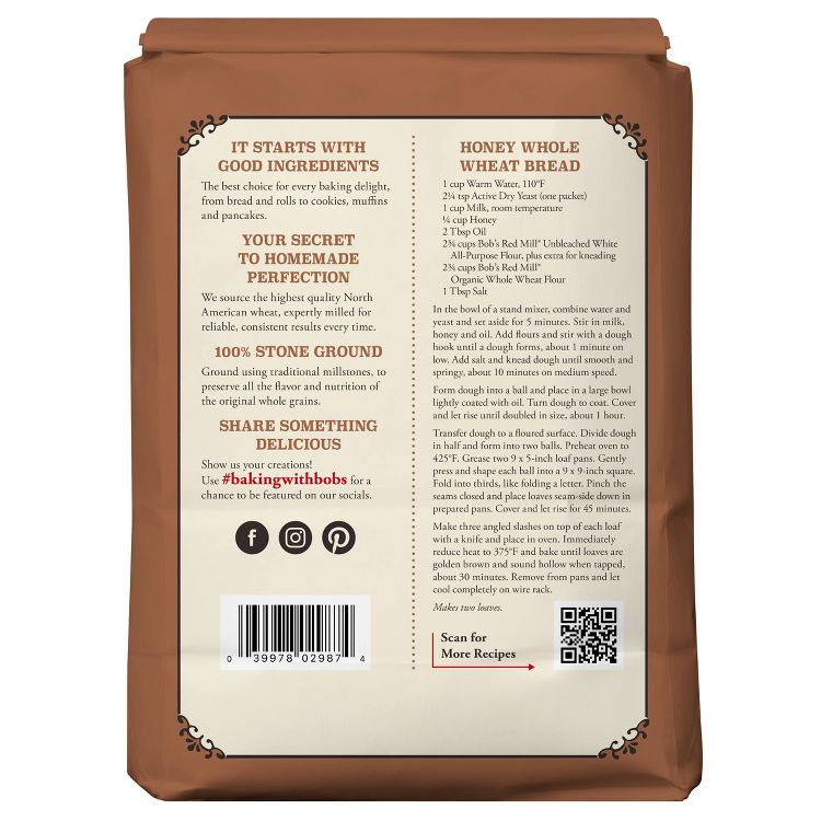 Bob's Red Mill Organic Whole Wheat Flour - 5lbs, 2 of 6