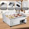 18" Commercial Electric Griddle¨C1600W Stainless Steel Flat Top with Adjustable Temp (122-572¡ãF),Includes 2 Shovels & 2 Brushes for Kitchen (Silver) - 4 of 4