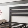 FURNIinspire Beds Modern Queen Size Platform Bed Frame Minimalist Bedframe with Rustic Vintage Wood Headboard, Black, 82.5"*59.7"*37.6" - 4 of 4