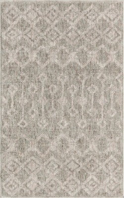 Eco-Friendly Gray Trellis Rectangular Indoor Rug