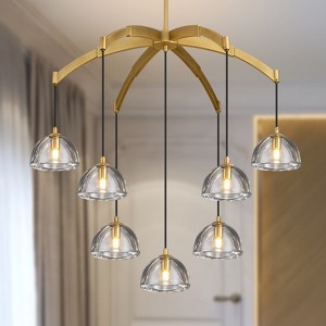 CityFurn 7-Light 34" Modern Glass Round Chandelier for Dining Room - 1 of 4