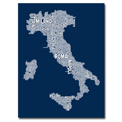 Trademark Fine Art -Michael Tompsett 'Italy City Map II' Canvas Art