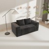 Tiramisubest 92 Inch Cloud Corduroy Sectional Memory Foam Sofa Deep Seat Couch Corduroy Fabric Sofa with Cup Holder USB Charging Living Room, Black - 2 of 4