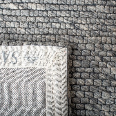 Marbella 4' x 6' Gray Wool and Synthetic Flat Woven Rug